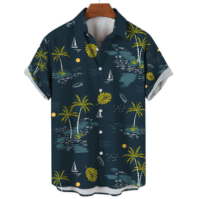 Camisa Vintage de Verano para Hombre Cuello V Talla 5XL - Image 9