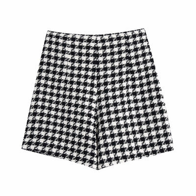 Conjunto de Shorts Houndstooth para Mujer - Diseño Texturizado Elegante - Image 2