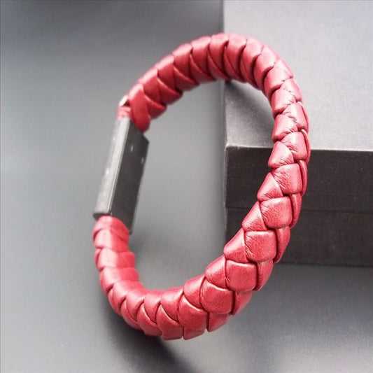 Pulsera Cable de Datos Tejida en Cuero - Diseño Creativo 2 en 1 - Image 2
