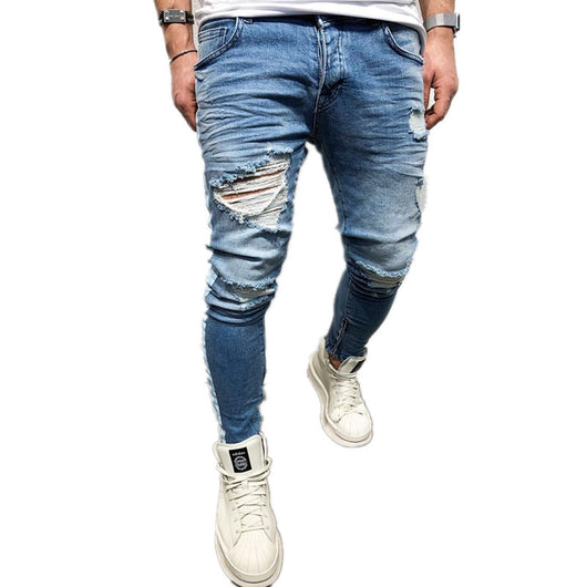 Pantalones Slim Fit Deshilachados con Stretch - Image 3