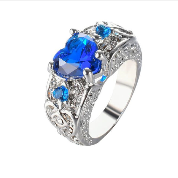Anillo de Compromiso Princesa Corazón con Rubí