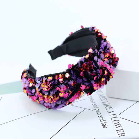 Diadema Brillante Cruzada para el Cabello con Efecto Glitter - Image 10
