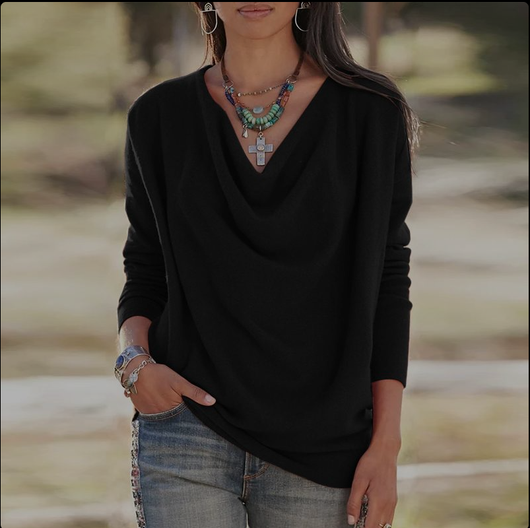 Blusa Casual de Manga Larga Color Sólido para Mujer - Image 10