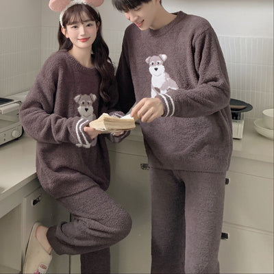 Pijama Familiar Japonés Adorable Perrito Padre e Hijo - Conjunto Algodón Manga Larga - Image 4