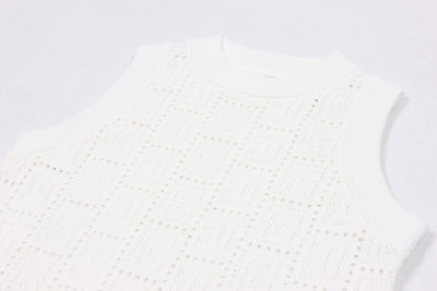Chaleco Vestido Tejido Calado Manga Larga Cuello Redondo - Image 19