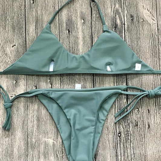 Bikini Clásico Liso para Mujer - Conjunto de Dos Piezas - Image 2