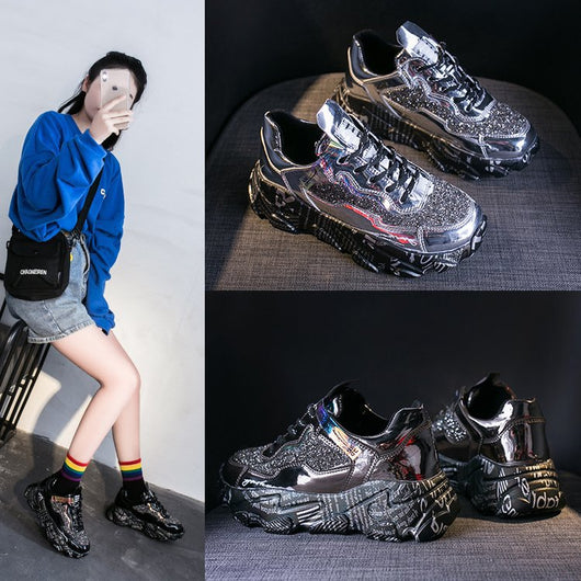 Zapatillas Deportivas Casuales Plataforma con Malla Transpirable