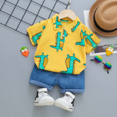 Camisa de Cuadros con Cuello Mao para Niño - Perfecta para el Verano
