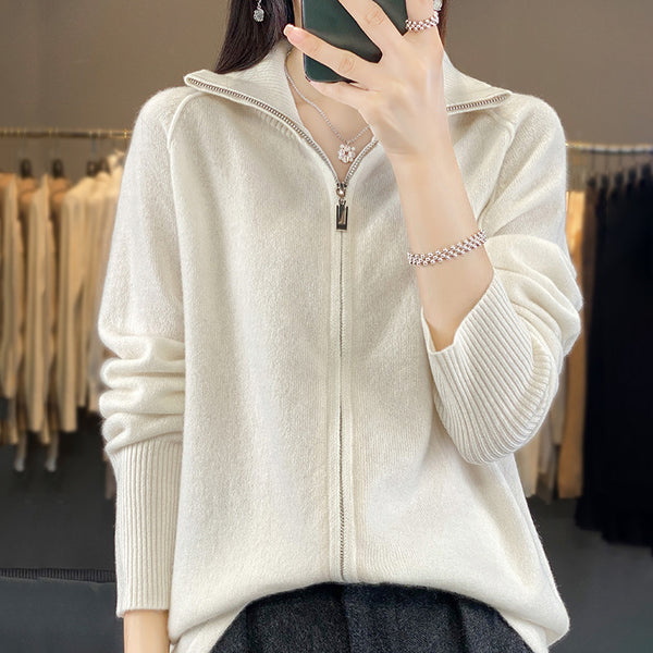 Cardigan de Lana Cuello Alto para Mujer - Colección Otoño Invierno
