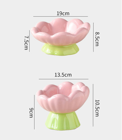 Comedero Elevado para Gatos de Cerámica Rosa - Diseño Inclinado Anti-Vómito y Fatiga de Bigotes - Image 6