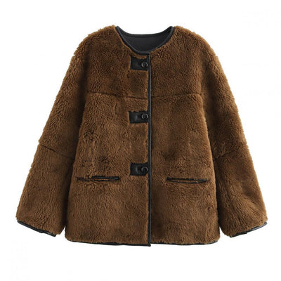 Abrigo de Peluche Tricolor para Mujer - Image 11