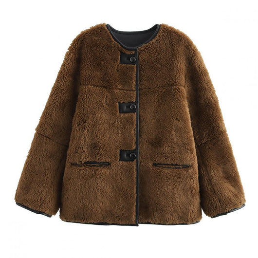 Abrigo de Peluche Tricolor para Mujer - Image 11