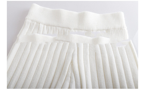 Pantalón Recto Cintura Alta Efecto Colgante en Tejido Acanalado - Image 5