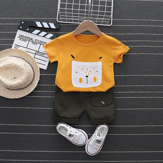 Conjunto Infantil Dos Piezas Estilo Coreano - Ropa de Verano para Niños