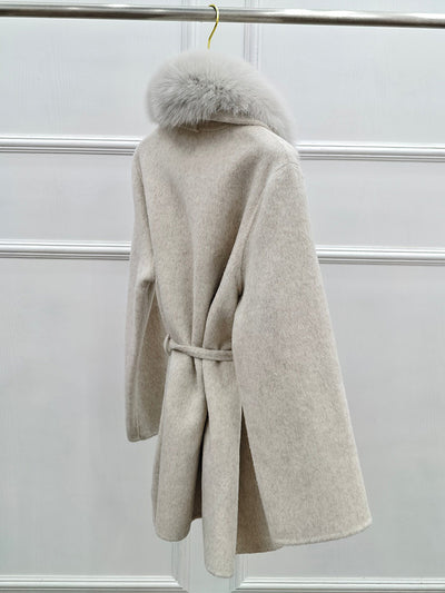 Abrigo Reversible de Cashmere y Piel de Zorro Midi para Invierno - Image 22