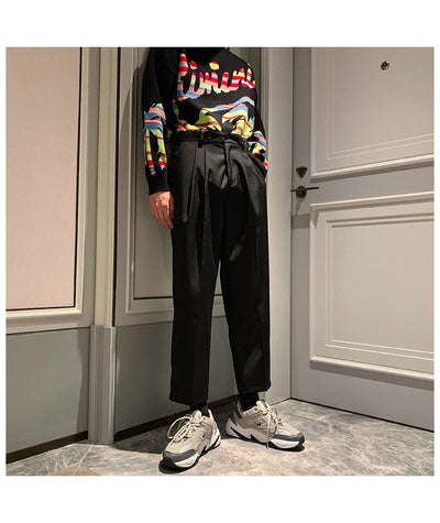 Pantalones Casuales Holgados Vintage para Hombre con Detalle Colgante - Image 12