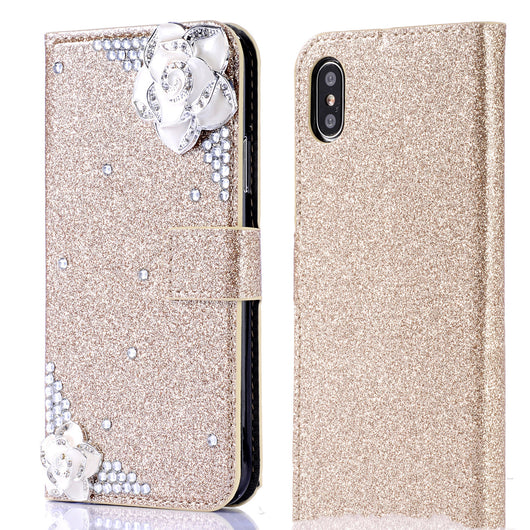 Funda iPhone con Cristales Camelia y Brillo Diamante - Image 6