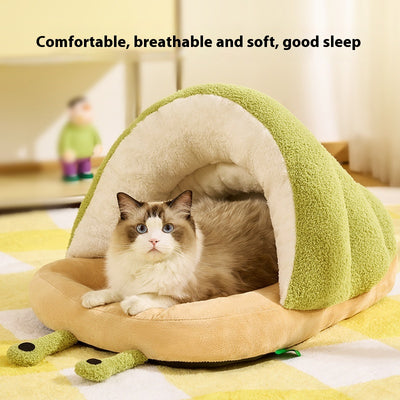 Cama Térmica Semicerrada para Gatos - Nido Acogedor tipo Caracol