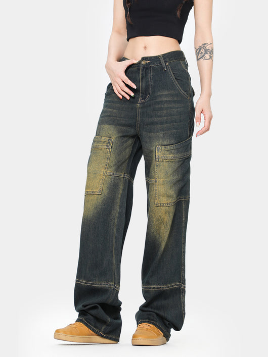 Pantalones Vaqueros de Pierna Ancha Estilo Retro Americano - Image 11
