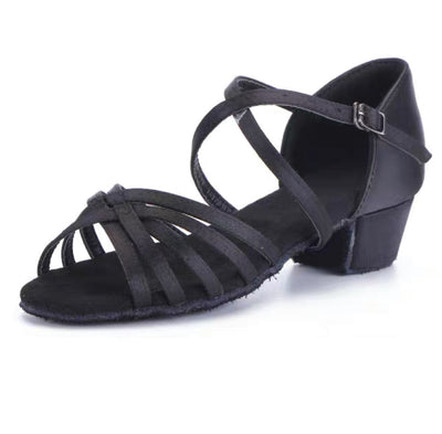 Zapatos de Danza Infantil con Tacón Medio - Suela Blanda Blanca - Image 9