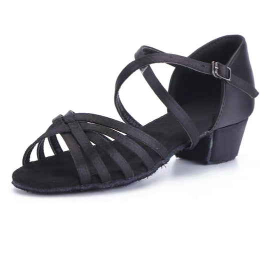 Zapatos de Danza Infantil con Tacón Medio - Suela Blanda Blanca - Image 9