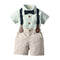 Conjunto de Dos Piezas: Camisa Rayada y Babero para Niño