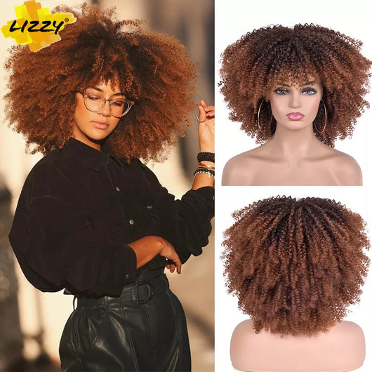 Peluca Afro Rizada Corta 12 Pulgadas - Cabello Natural Africano - Image 6