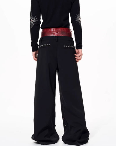 Conjunto Chaqueta y Pantalón Efecto Cuero Negro con Tachuelas - Image 12