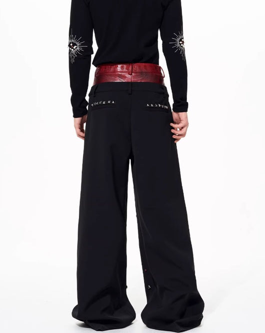 Conjunto Chaqueta y Pantalón Efecto Cuero Negro con Tachuelas - Image 12