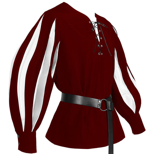 Blusa Retro con Cuello de Encaje y Cierre de Cordones para Mujer - Image 14