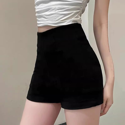Pantalón Slim Negro Cintura Alta Corte A-line