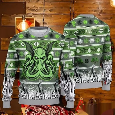 Suéter Navideño Cthulhu con Estampado Digital - Image 11