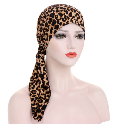 Turbante con Cola Curva y Flores - Gorro Tipo Pullover - Image 25