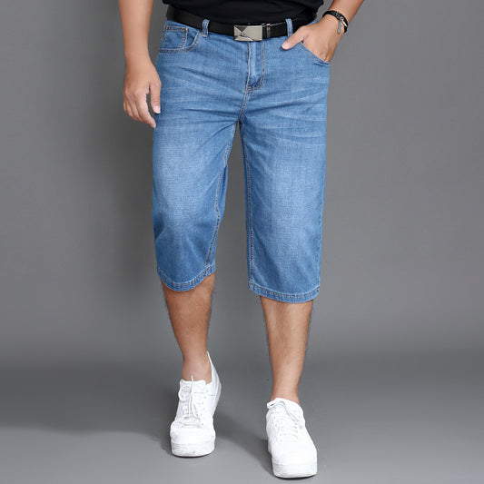 Shorts de Mezclilla Holgados con Máximo Estiramiento para Hombre
