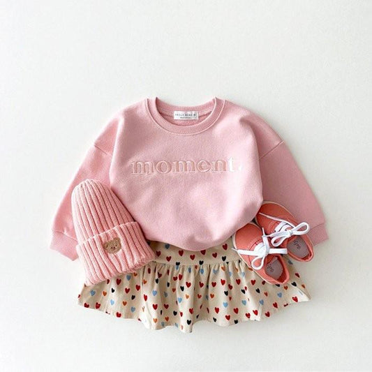 Sudadera Infantil de Algodón con Letras Bordadas