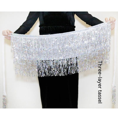 Falda Danza Oriental Lentejuelas con Borlas - Cinturón Cadera - Image 10