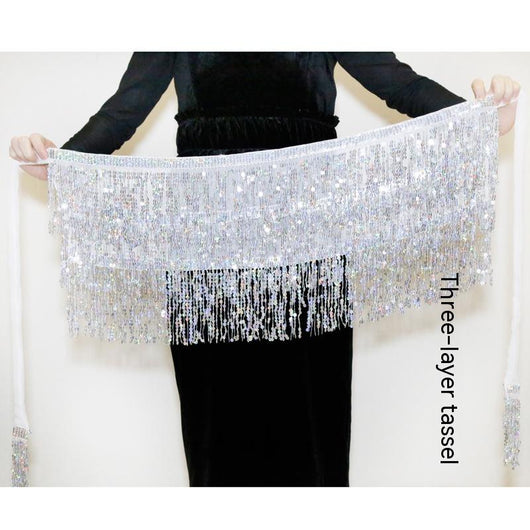 Falda Danza Oriental Lentejuelas con Borlas - Cinturón Cadera - Image 10