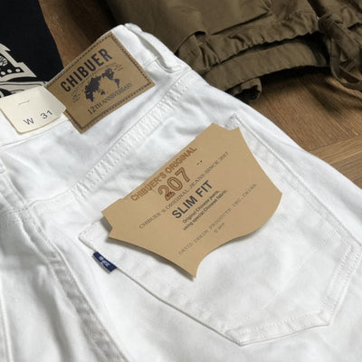 Pantalones Vaqueros Blancos Rectos para Hombre - Casual Moderno - Image 14