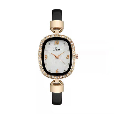 Conjunto Reloj Pulsera Mujer Cuarzo con Cinturón Mármol y Cristales - Image 6