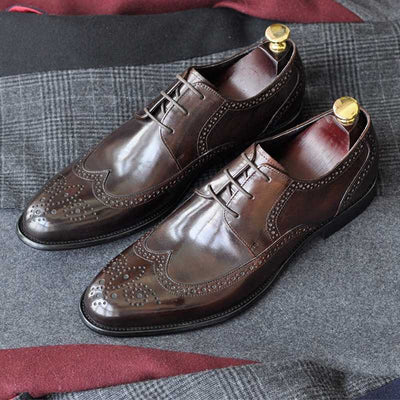 Zapatos de Cuero Genuino para Hombre Punta Fina Negocios Formales