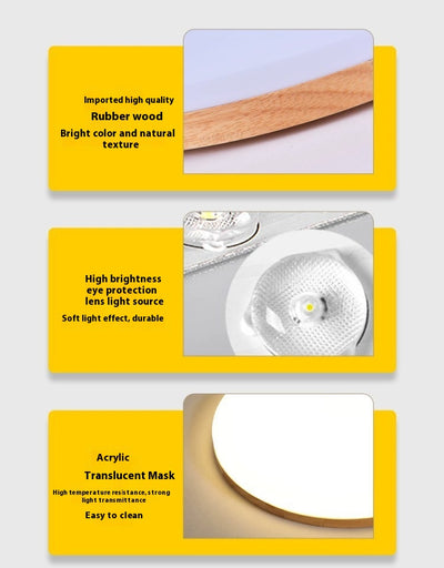 Lámpara de Techo LED Redonda Minimalista Nórdica en Madera Maciza - Image 23