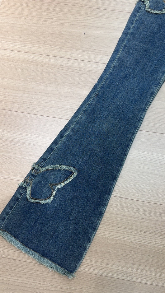 Jeans Slim Fit Retro con Bordado de Mariposas para Mujer - Image 14