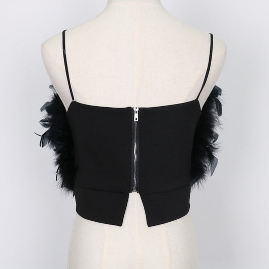 Camiseta de Verano con Escote Envolvente y Detalles de Plumas - Image 4