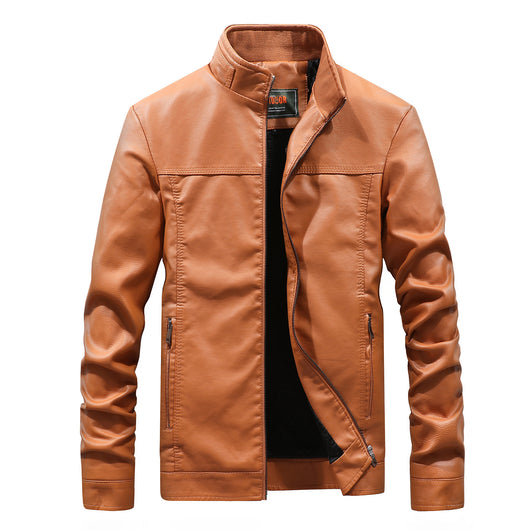 Chaqueta de Cuero para Hombre Talla Grande con Cuello de Pie - Image 6