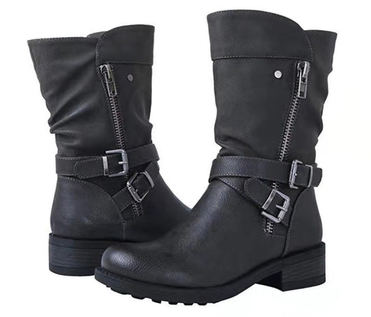Botines Cortos Casuales con Cinturón y Tacón Bajo - Image 10