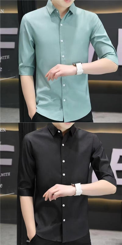 Camisa Entallada de Manga Corta para Hombre - Image 15