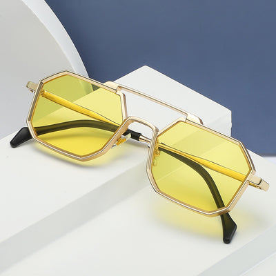 Gafas de Sol Steampunk Marco Poligonal Compacto