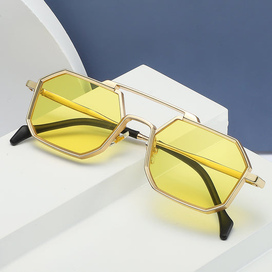 Gafas de Sol Steampunk Marco Poligonal Compacto