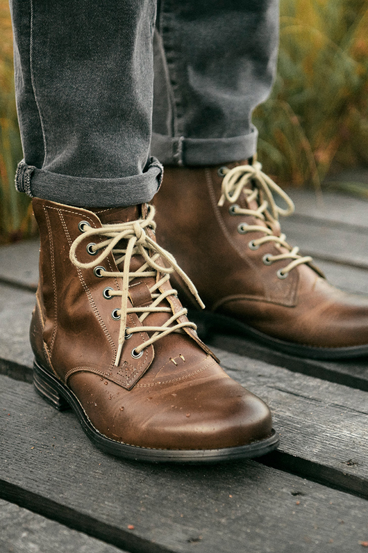 Botas Vaqueras Retro Hombre con Cordones Martin Punta Redonda Tacón Bajo - Image 10