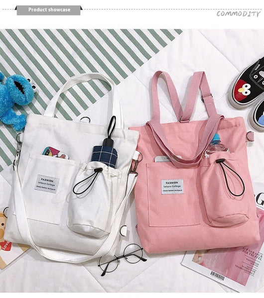 Mochila Estilo Harajuku con Bolsillos - Bolsa de Lona para Estudiantes y Mujeres - Image 37